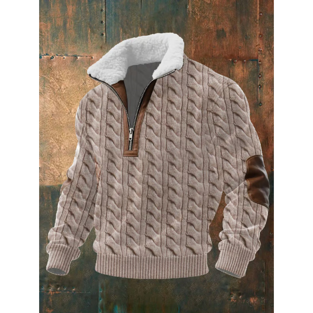 Ettiene | Fleece golf z zamkiem i wysokim kołnierzem"