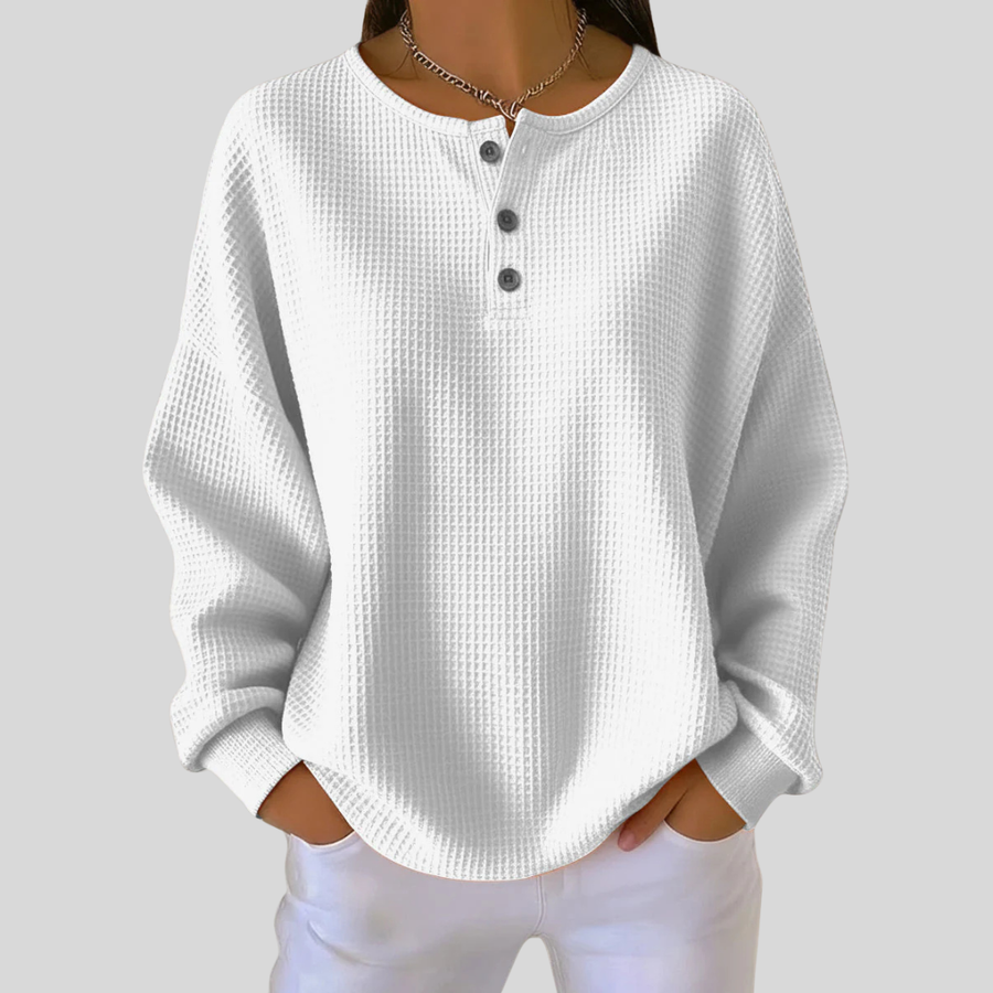 Natalia™ | Casual Henley Sweatshirt