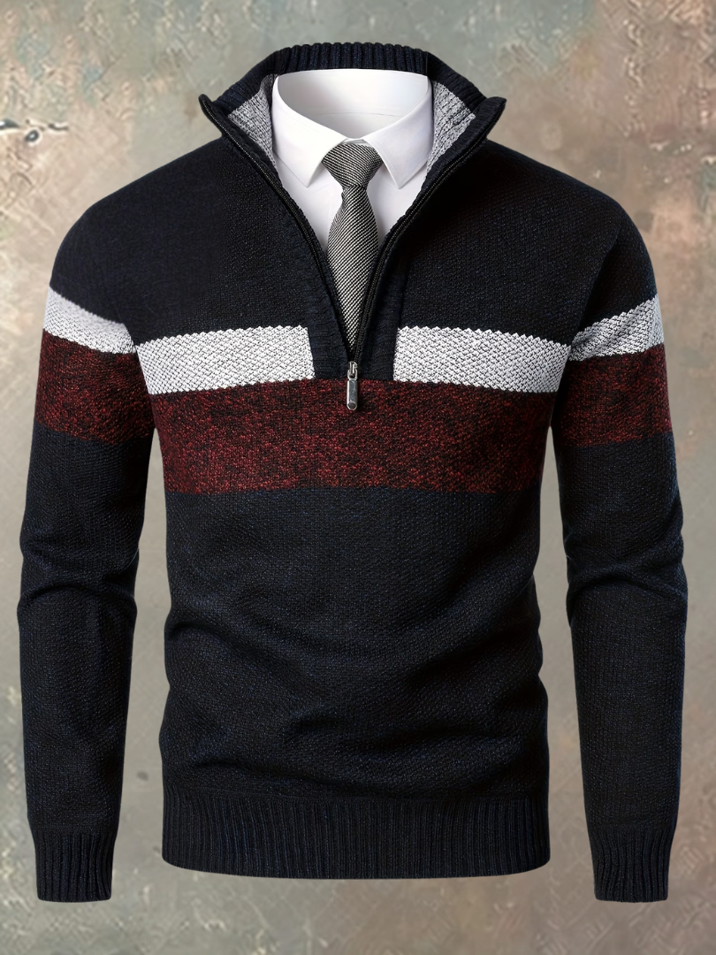 Elegancki Męski Sweter z Półzamkiem"

Translation: "Elegant Men's Sweater with Half-Zip