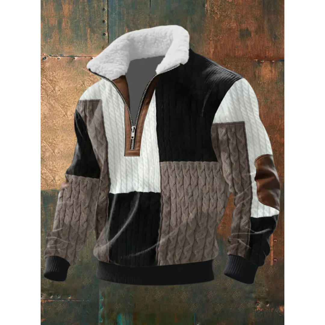 Ettiene | Fleece golf z zamkiem i wysokim kołnierzem"
