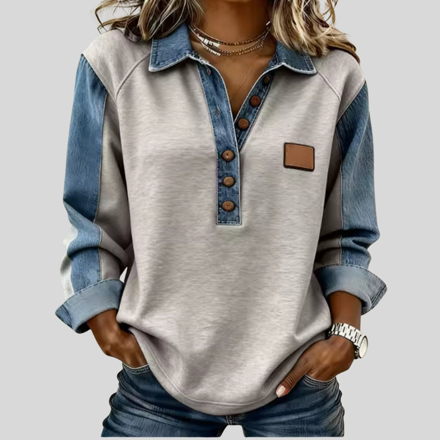 Wiktoria™ | Denim Kraag Pullover