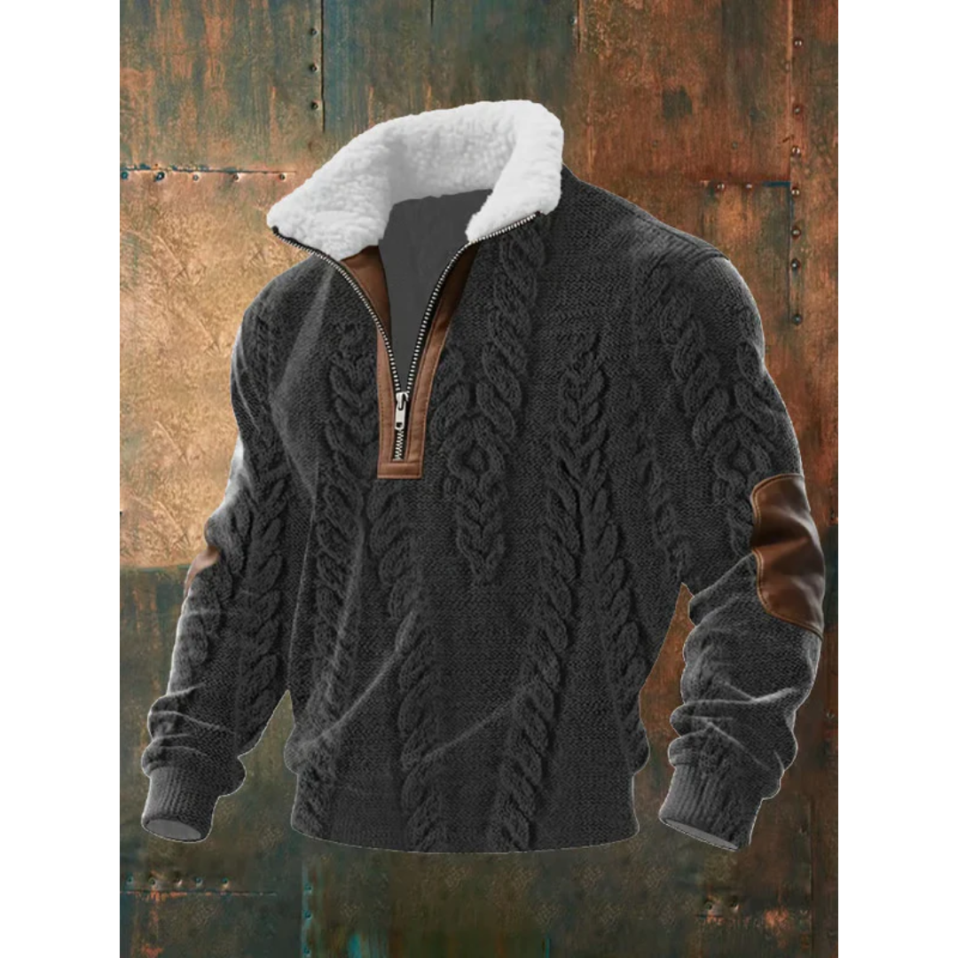Ettiene | Fleece golf z zamkiem i wysokim kołnierzem"