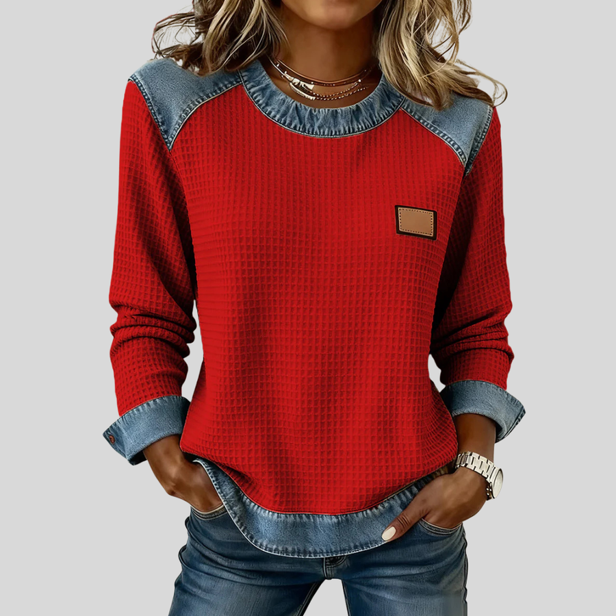 Delancine™ | Sweter Waffle w Stylu Patchwork