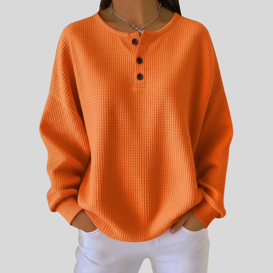 Natalia™ | Casual Henley Sweatshirt