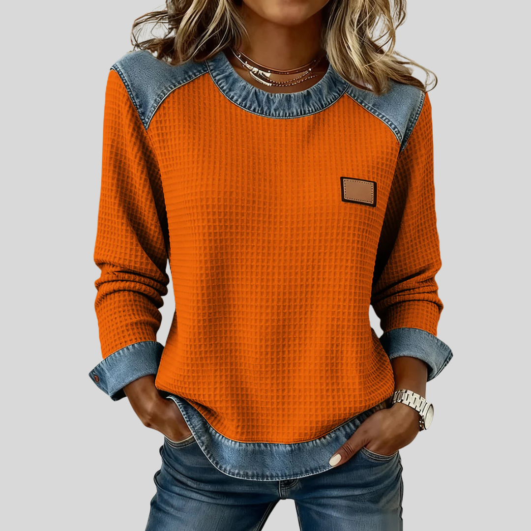 Delancine™ | Sweter Waffle w Stylu Patchwork