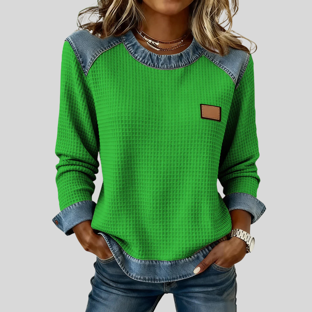 Delancine™ | Sweter Waffle w Stylu Patchwork
