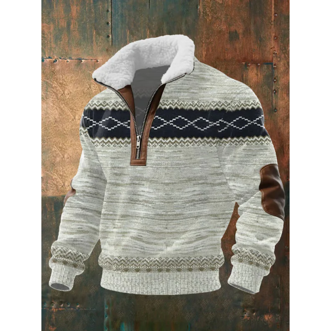 Ettiene | Fleece golf z zamkiem i wysokim kołnierzem"