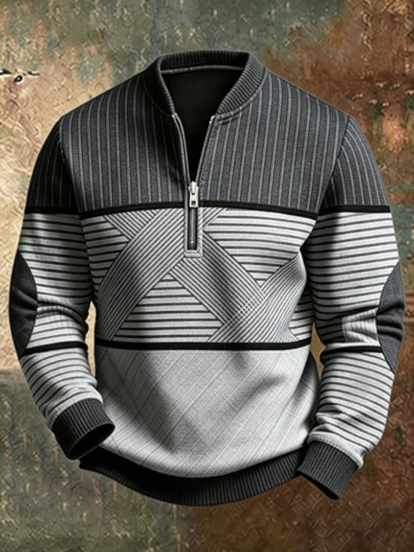 Viktor | Elegancki Męski Sweter z Półzamkiem