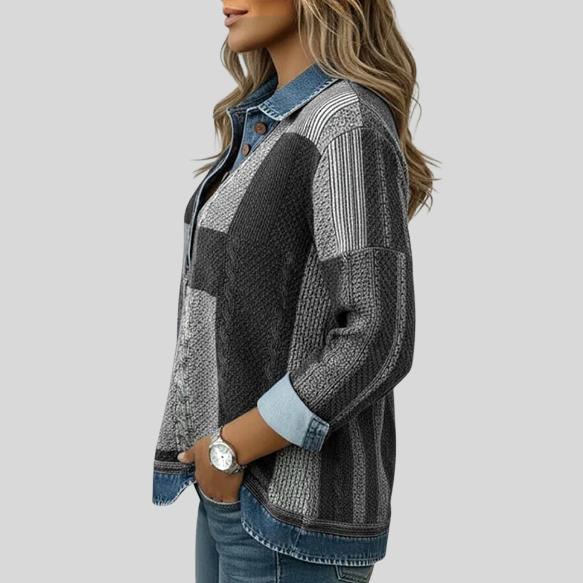 Meridell™ | Sweter z nadrukiem w kolorowe bloki