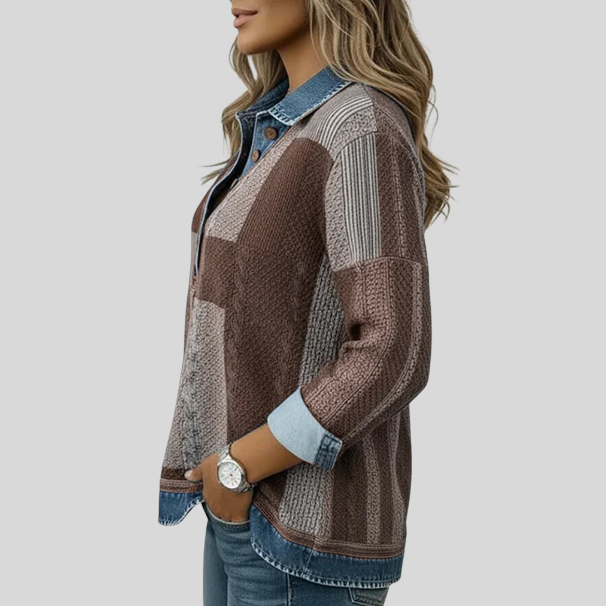 Meridell™ | Sweter z nadrukiem w kolorowe bloki