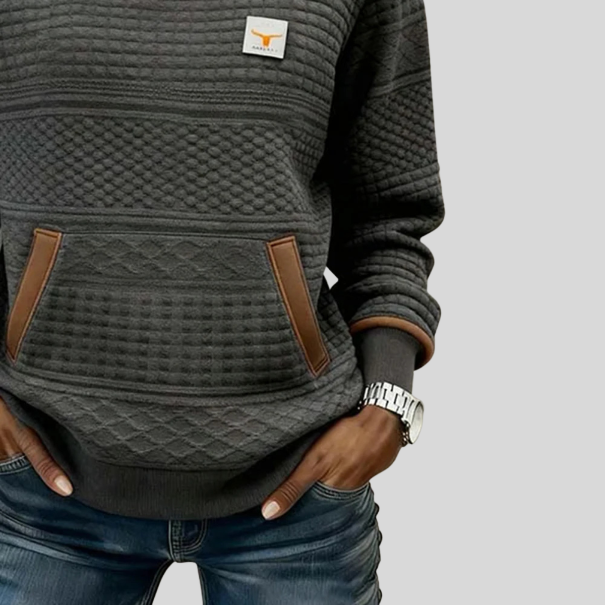 Natalia™ | Sweter z okrągłym dekoltem w kolorze blokowym