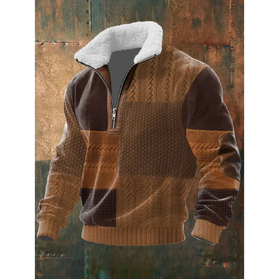 Ettiene | Fleece golf z zamkiem i wysokim kołnierzem"