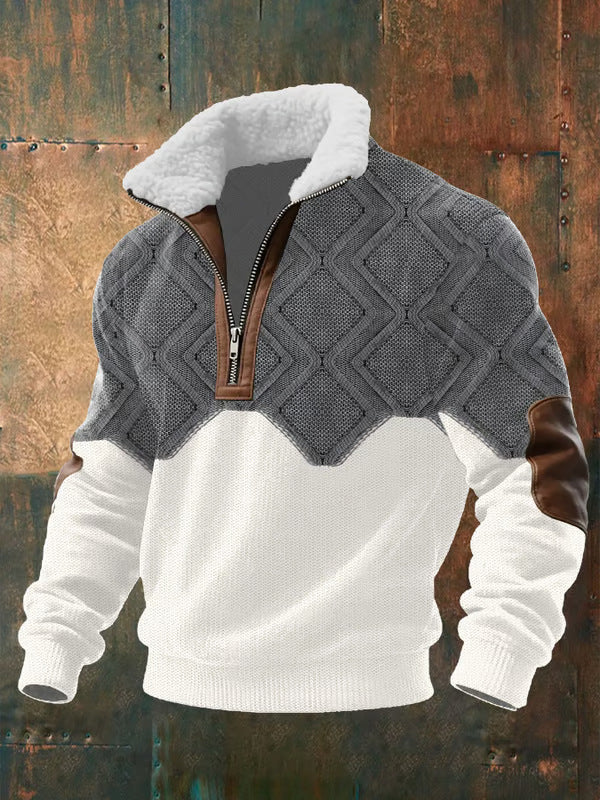 Ettiene | Fleece golf z zamkiem i wysokim kołnierzem"