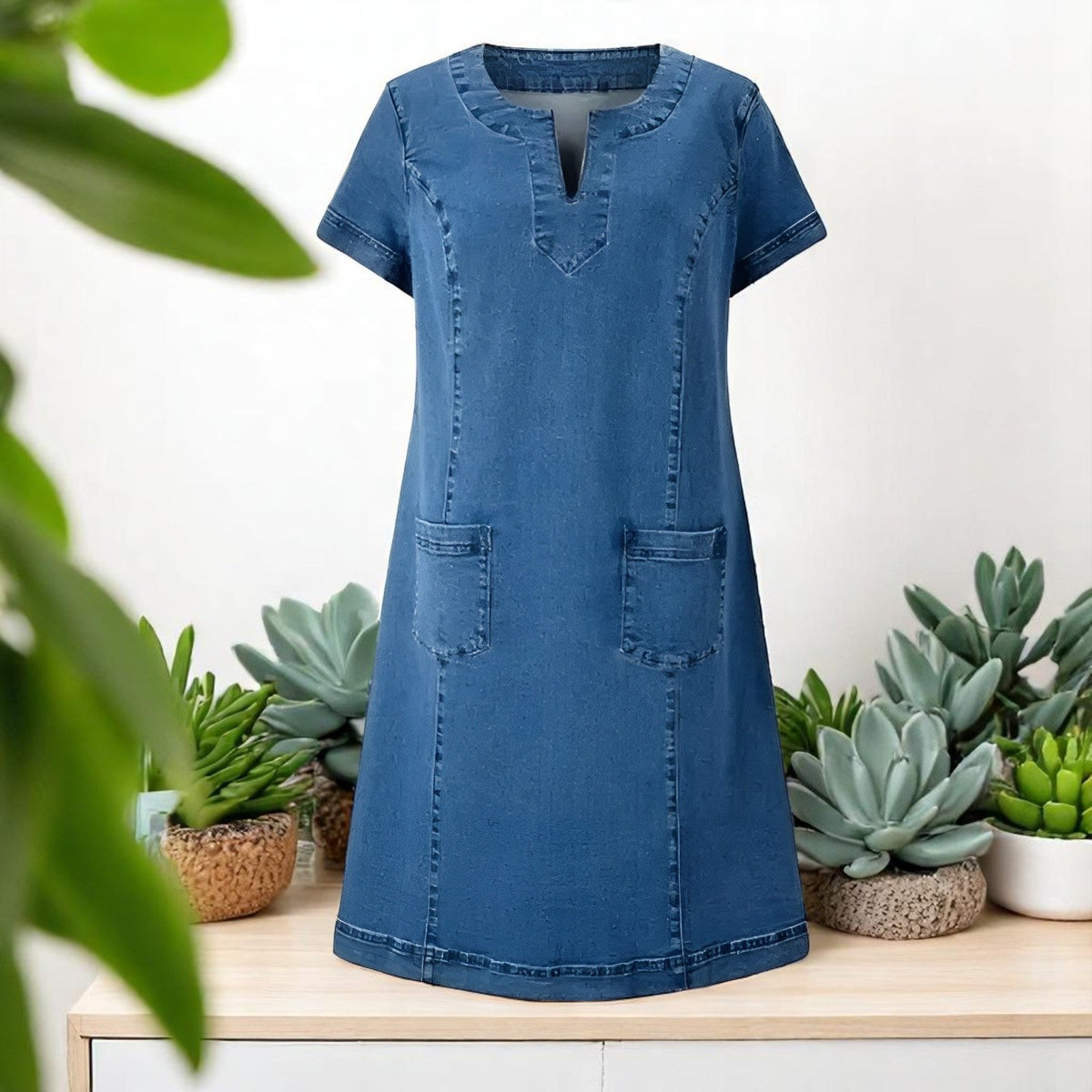 Ivory™ | Codzienna sukienka w stylu denimu