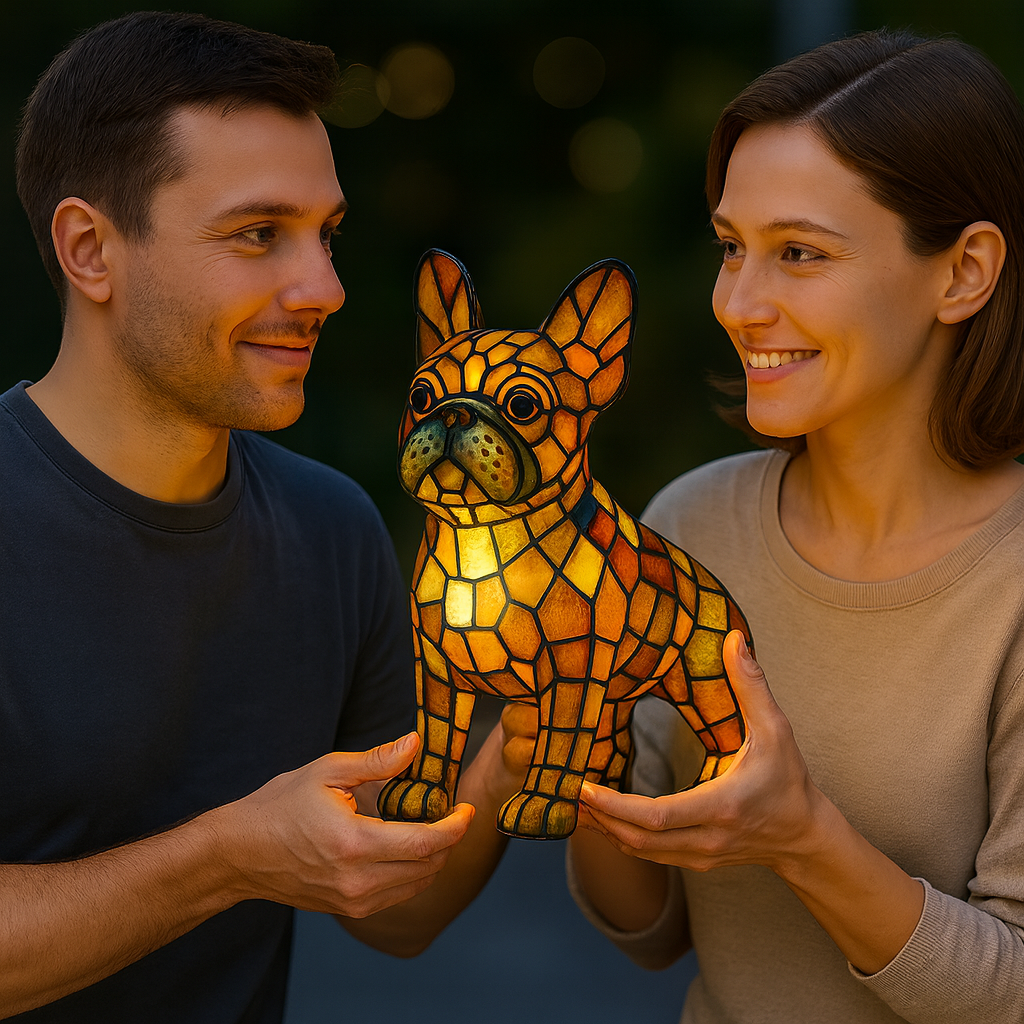 Roksana | Witrażowa Lampa Nocna Pies