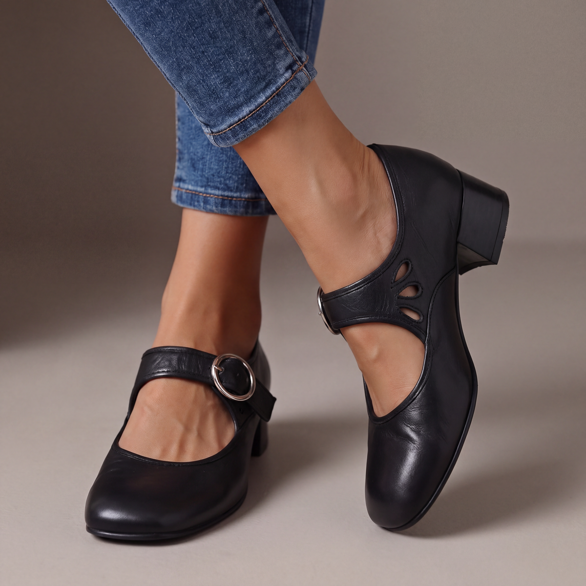 Helena | Buty Mary Jane Na Szerokim Obcasie